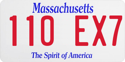 MA license plate 110EX7