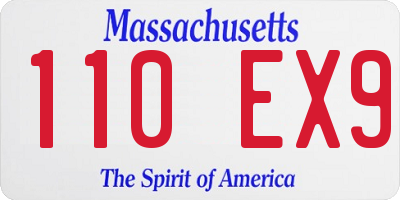 MA license plate 110EX9