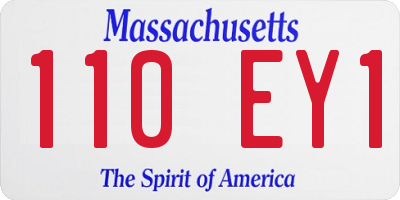 MA license plate 110EY1