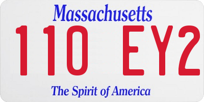 MA license plate 110EY2