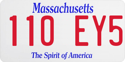 MA license plate 110EY5