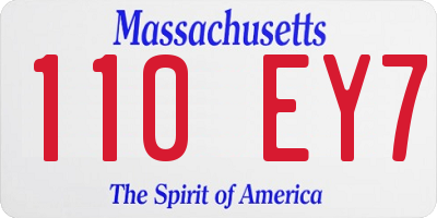 MA license plate 110EY7