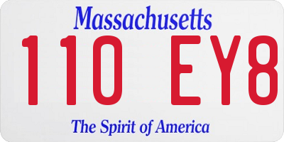 MA license plate 110EY8