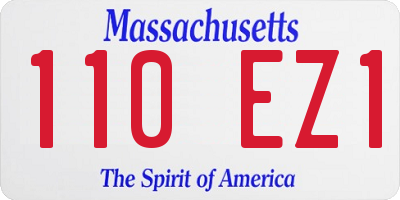 MA license plate 110EZ1