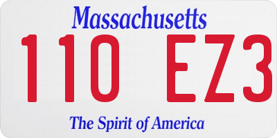 MA license plate 110EZ3