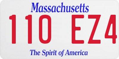 MA license plate 110EZ4