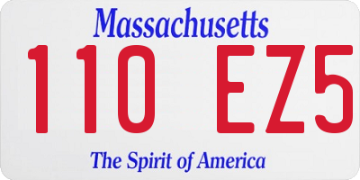 MA license plate 110EZ5