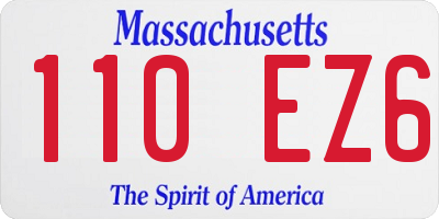 MA license plate 110EZ6