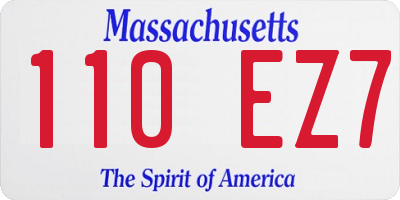 MA license plate 110EZ7