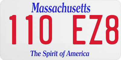 MA license plate 110EZ8