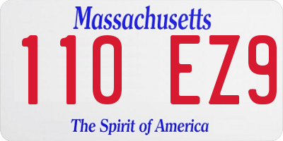 MA license plate 110EZ9