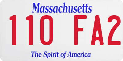 MA license plate 110FA2