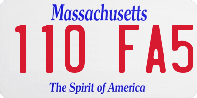 MA license plate 110FA5