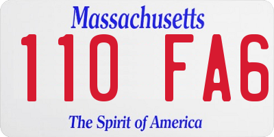 MA license plate 110FA6