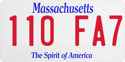 MA license plate 110FA7
