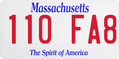 MA license plate 110FA8