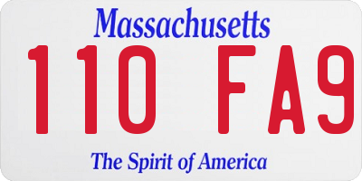 MA license plate 110FA9