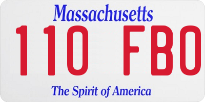 MA license plate 110FB0