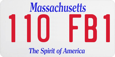 MA license plate 110FB1