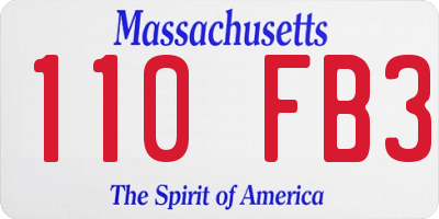 MA license plate 110FB3