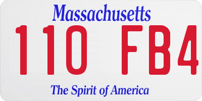 MA license plate 110FB4