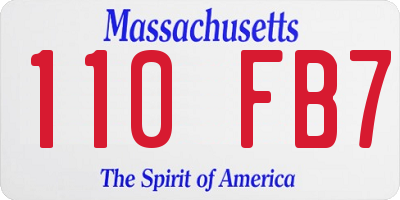 MA license plate 110FB7