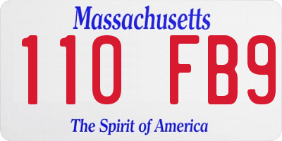 MA license plate 110FB9