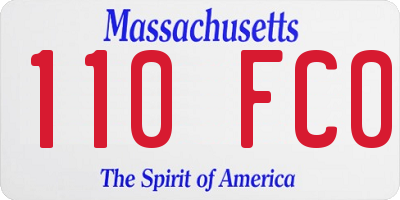 MA license plate 110FC0
