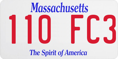 MA license plate 110FC3