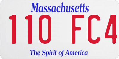 MA license plate 110FC4