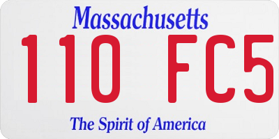 MA license plate 110FC5