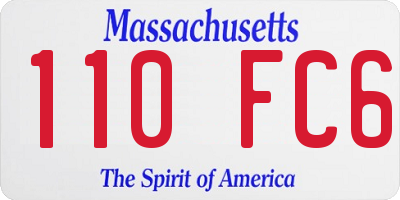 MA license plate 110FC6