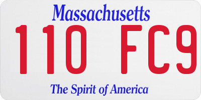 MA license plate 110FC9