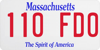 MA license plate 110FD0