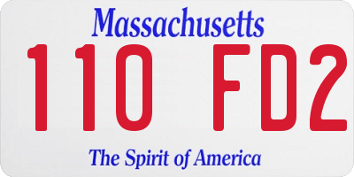 MA license plate 110FD2