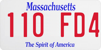 MA license plate 110FD4