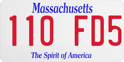 MA license plate 110FD5