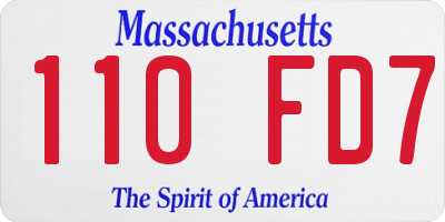 MA license plate 110FD7