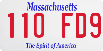 MA license plate 110FD9