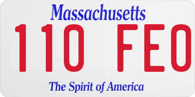 MA license plate 110FE0