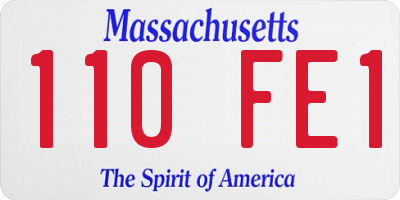 MA license plate 110FE1