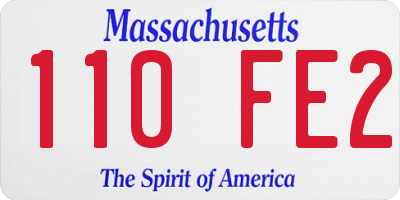 MA license plate 110FE2