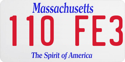 MA license plate 110FE3