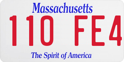 MA license plate 110FE4