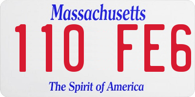 MA license plate 110FE6