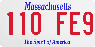 MA license plate 110FE9