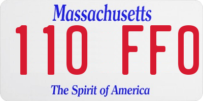 MA license plate 110FF0