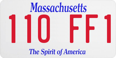 MA license plate 110FF1