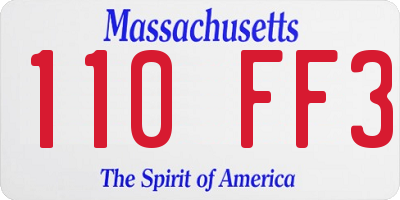 MA license plate 110FF3