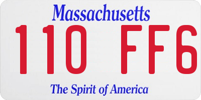 MA license plate 110FF6